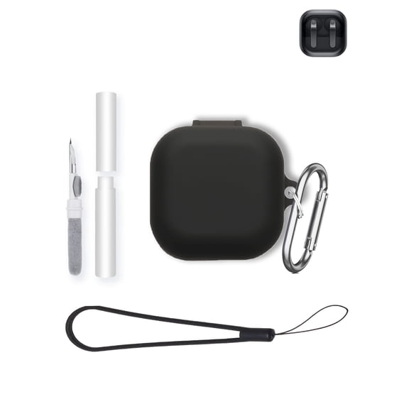 HYRACPO Soft Silicone Case for Galaxy buds4 pro, Shockproof & Anti-Scratch Protective Cover, Anti-Lost & Dustproof-Black