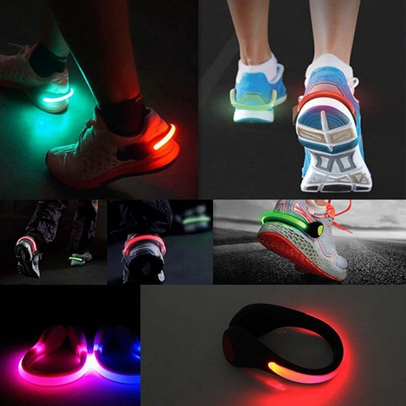 Clip de chaussure lumiere nuit avertissement de securite LED clip de chaussure de lumiere forte en cours d execution velo velo LED clip de chaussure