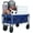Navy Blue, variant on Anykoon Blue Collapsible Wagon Cart with Wheels ,Foldable Cart with Drink Holders, for Shopping,Garden,Sports,Groceries,Apartment,Camping,Outdoor