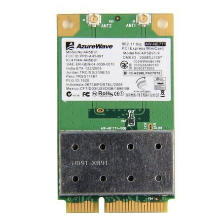 - Atheros AR5B91 AR9281 Mini PCI-e Wireless Network Adapter Single-chip 2.4 GHz Draft 300 Mbps 802.11 ABGN