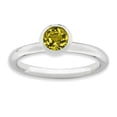 thumbnail image 1 of Sterling Silver Stackable Expressions High 5mm November Swarovski Ring Size 9, 1 of 3
