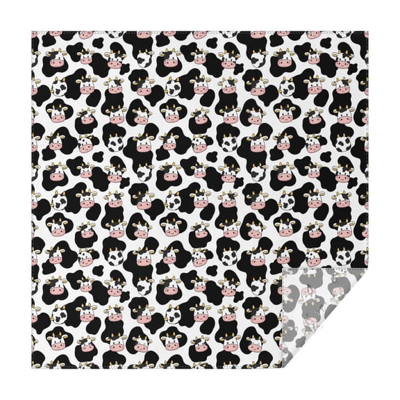 White Cow Black Spot Face Pattern Square Tablecloth,Waterproof Square Table Cover,Wipeable Spillproof Washable Table Cover for Home Kitchen Party Decor 42"X42"(107x107cm)