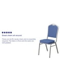 thumbnail image 5 of BizChair 4 Pack Crown Back Stacking Banquet Chair in Blue Fabric - Silver Frame, 5 of 14