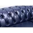 thumbnail image 5 of Chesterfield Faux Leather Single Sofa, Upholstered Button Tufted Couch Armchair with Nailhead Trim Square Arms Removable Cushions and Solid Wood Legs, for Living Room Office Apartment, 5 of 9