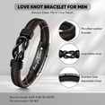 thumbnail image 6 of Gifts for Men Infinity Knot Braided Leather Bracelet, Love You Forever to My Man Bracelets, Birthday Christmas Valentine's Day Jewelry Gift for Husband Boyfriend Him, 6 of 7