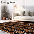 thumbnail image 2 of ODIKA 2'x3' Machine Washable Non-Slip Area Rug, Gothic Snowflake Interlocking Starburst Design with Silver Sparkle Accents High Traffic Rug, Black, 631254, 2 of 5
