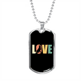 thumbnail image 1 of Love Dog Necklace Stainless Steel or 18k Gold Dog Tag 24" Chain, 1 of 8