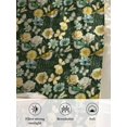thumbnail image 6 of Sheer Curtains 63 Inch Length, Vintage Flower Semi Sheer Curtains Light Filtering Window Treatment, Green Spring Floral Leaves Pastoral Birds Plants Privacy Voile Drapes for Living Room 52x63 Inch, 6 of 7