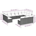 thumbnail image 2 of vidaXL 13 Piece Garden Sofa Set with Cushions Black Poly Rattan, 2 of 5
