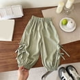thumbnail image 2 of Gubotare Toddler Harem Pants Pattern Baby Boys Girls Cotton Linen Bloomers Pants Kids Elastic Waist Long Harem Jogger Pants Summer Loose Casual Trousers 18 24 Months (Green,18-24 Months), 2 of 8