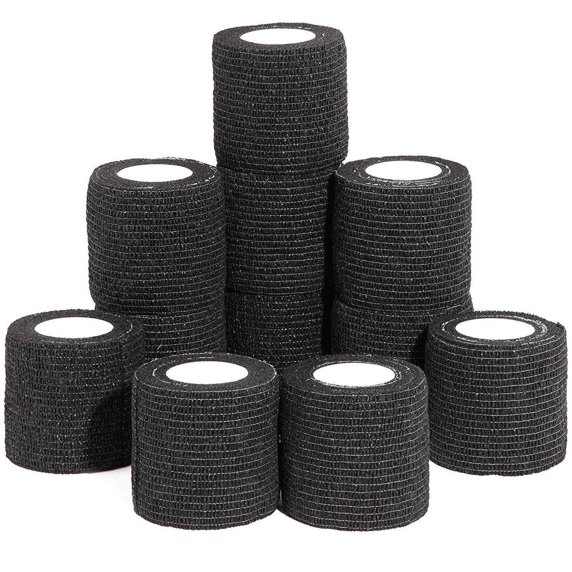 12 Pack 2 in x 5 ft Cohesive Bandage Wrap, Self Adherent Tape, Vet Wrap for Dogs Animals, First