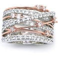 thumbnail image 2 of Silver Rose Gold Braided Wrap Knot Style Promise Statement Cocktail Party Ring, 2 of 3