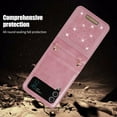 thumbnail image 7 of ELEHOLD Luxury Wallet Case for Samsung Galaxy Z Flip 4 Bling Diamond Sparkle Card Slot Holder Ultra Slim Thin Leather Flip Purse Case with Detachable Shoulder Strap,Pink, 7 of 7