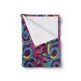 thumbnail image 2 of Animal Soft Flannel Fleece Throw Blanket, Hand Drawn Style Pattern with Snakes Swirled Tangled Bodies Exotic Reptiles, Cozy Plush for Indoor and Outdoor Use, 70" x 90", Plum Blue Yellow, by Ambesonne, 2 of 5