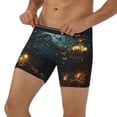 thumbnail image 3 of Salouo Magical Library Butterfly Night Pattern Men's Boxer Briefs, Soft & Breathable Underwear Elastic Waistband Briefs for Men,1-Pack, 3 of 7