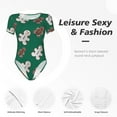 thumbnail image 5 of Picia Gingerbread Snowman Cookies Womens One Piece Swimsuits Modest Tummy Control Bathing Suits Lace Up Slimming Swim Suit-Small, 5 of 9