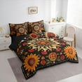 thumbnail image 3 of Manfei Country Floral Daisy 7-Piece Bedding Comforter Set,Rustic Botanical King Bedding Sets,Black Orange Bed Sheets For Kids,Breathable Home Decor Reversible, 3 of 8