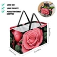 thumbnail image 2 of Rose Collapsible Bucket Tote Bag Shopping Basket Oxford Cloth Picnic Basket with Reusable, Foldable, and Large Capacity Features, 2 of 7