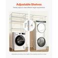 thumbnail image 3 of KFFKFF Storage Racks Above Washing Machine and Dryer, 6-Level Clothes Drying Stand with Hanging Rod and Hooks, Dual Row Adjustable Space-Efficient Shelves, Ideal for Laundry Room Organizing, White, 3 of 9