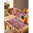 thumbnail image 4 of Placemats Set of 6, Valentine''s Day Pink Love Splicing Hearts Black and White Plaid Kitchen Table Placemats,Non Slip Washable Dining Table Mats Set for Wedding Holiday Party Decoration, 4 of 5