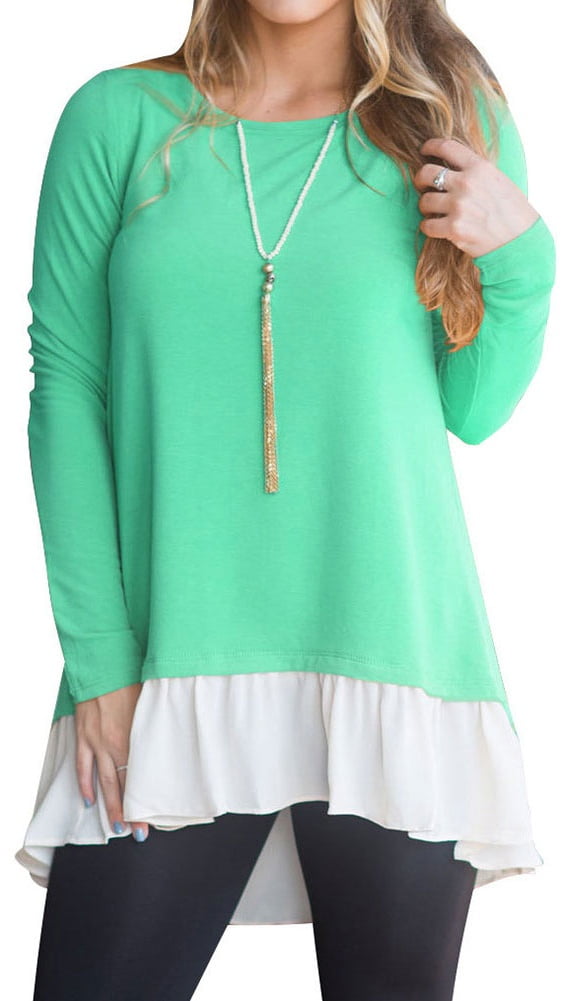 blouse with ruffle bottom