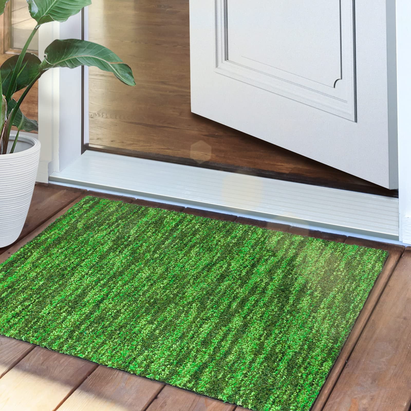 Evideco Outdoor Front Door Mat Pixie Artificial Grass Rug 24x16 Green