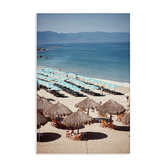 Stupell Industries Beach Canopies View Nautical & Beach Photography Wrapped Canvas Art Print Wall Art, 16 x 24