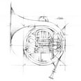 thumbnail image 3 of Harper, Ethan 20x20 Black Modern Framed Museum Art Print Titled - French Horn Sketch, 3 of 5