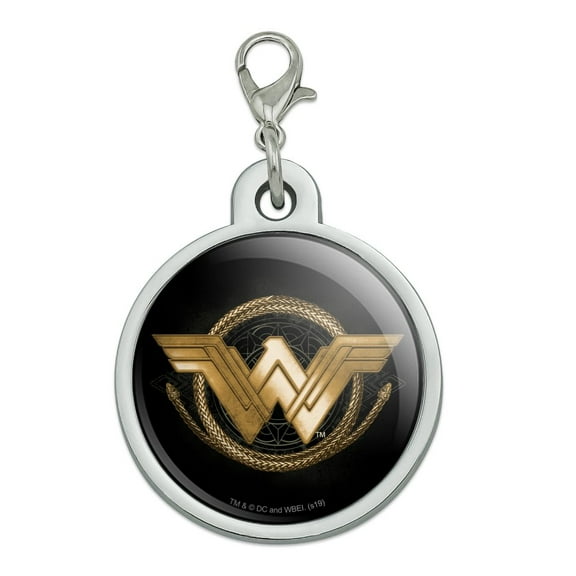 Wonder Woman Movie Golden Lasso Logo Chrome Plated Metal Pet Dog Cat ID Tag