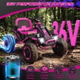 thumbnail image 3 of VIBESPARK 36V Ride on Toys for Big Kids Ages 5-12, 600W Ride on Car up to 5.9 mph, Powerful 4 Wheeler Quad, Ride on ATV W/ Adjustable Seat, Ball-bearing Design, Power Display, Light Control, Rose Red, 3 of 15