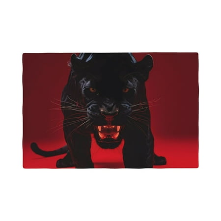 

Table Placemats Set of 4 - Black Panther Red Background 12x18 In Faux Linen Double Heat Resistant Place Mats Cloth Indoor/Outdoor Placemats Washable Table Mats for Dining Kitchen Party