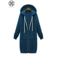 thumbnail image 2 of Luxtrada Women Winter Plus Size Long Hoodie Coat Warm Hooded Jacket Zip Parka Overcoats, 2 of 7