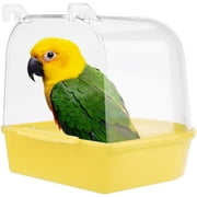 densenon Covered bird bath Semi-circular shape - 14.5 × 13 × 13 cm（Yellow）