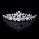 thumbnail image 3 of EeaseMX Delicada corona de flores de amor con cristales brillantes y tiara de velo para boda, novia, graduación (plata), 3 of 7