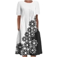 thumbnail image 2 of Robe Maxi Grande Taille pour Femme Été Bohème à Imprimé à Manches Courtes Robe de Plage Robe Longueur Genou Robe à Manches Courtes en Liquidation, 2 of 5