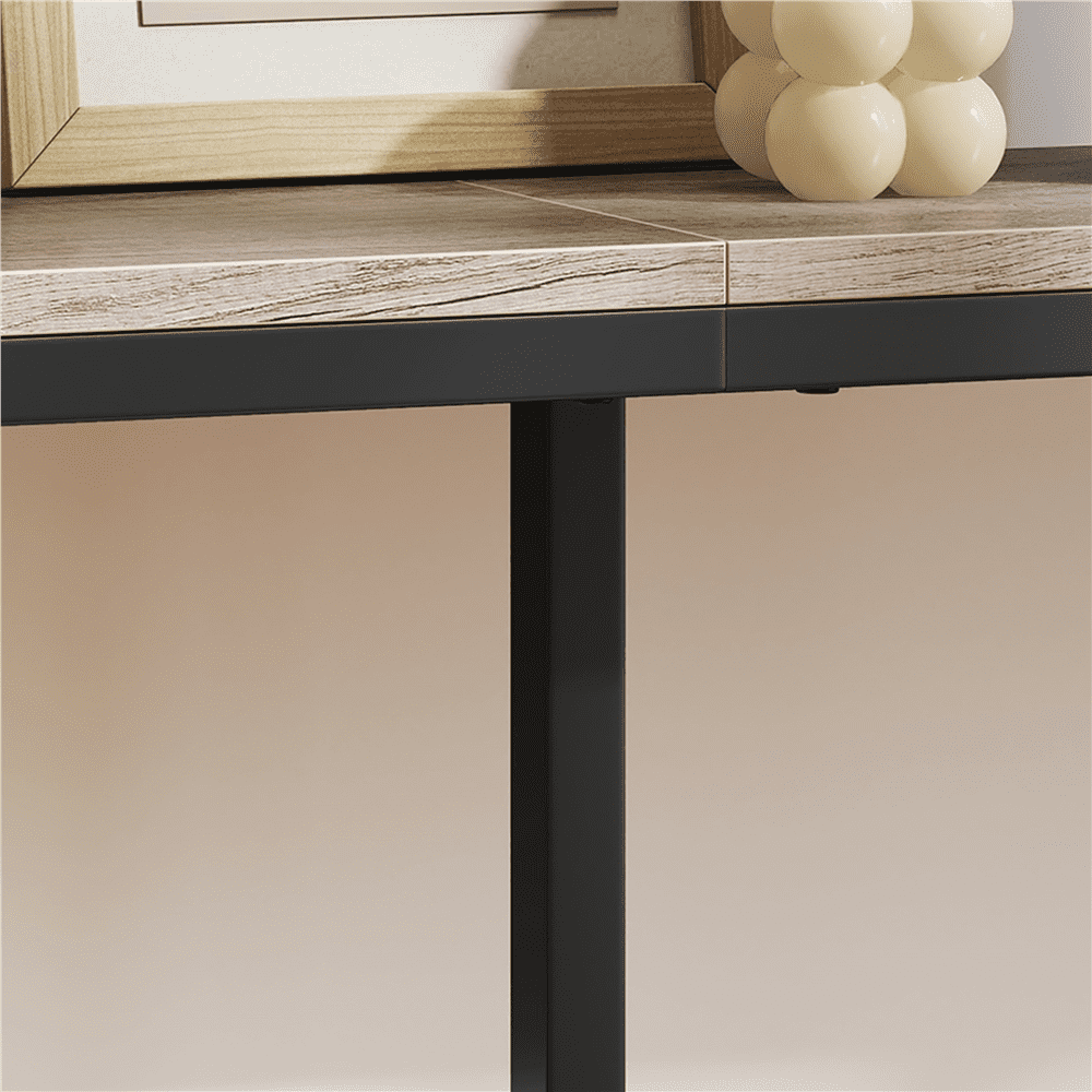 Renwick 63" L Modern Extended Console Table for Hallway Living Room, Gray