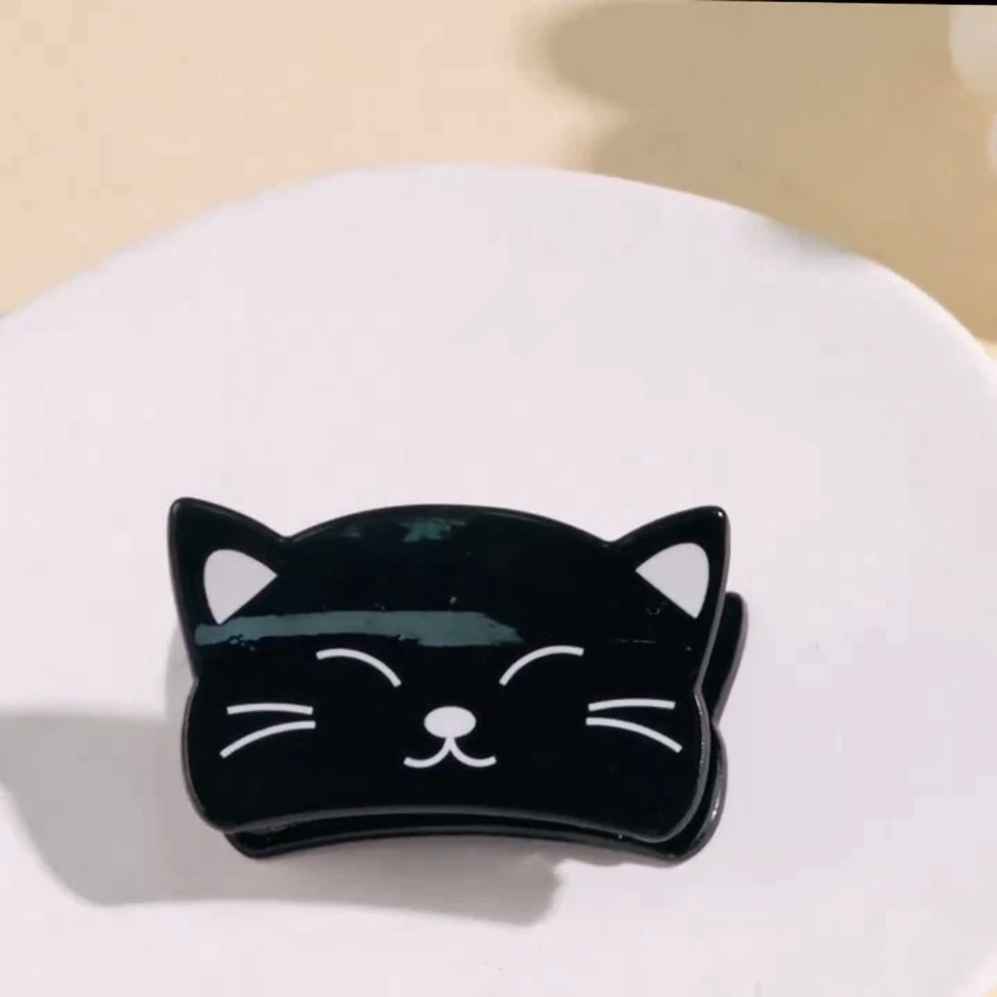 Black Cat Cartoon Hair Clip Non-Slip Strong Durable Sweet Y2K Style Accessory