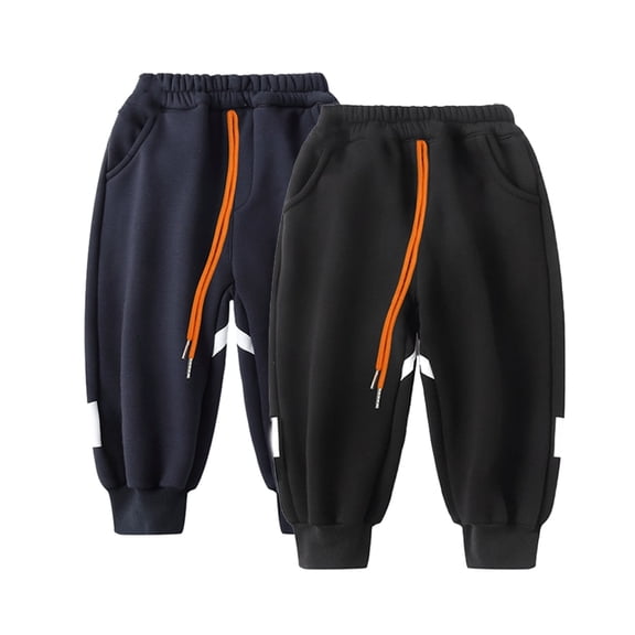Godderr Kids Toddler Winter Thickened Sweatpants for Boys Girls Casual Pants Cotton Kids Solid Color Pants Active Jogger for 2-13 Years Old