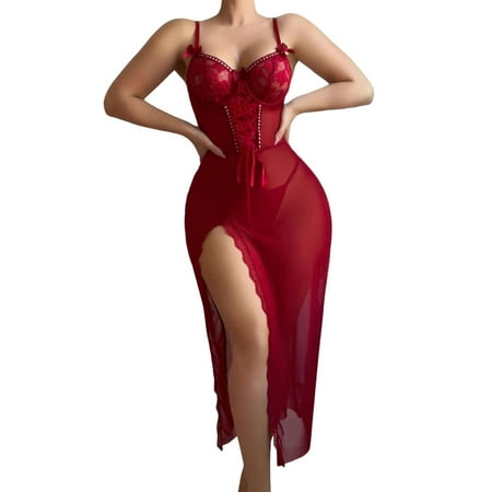 Ladies Nightgowns Babydoll Dress Sexy Red Dress For Women Lace Lingerie For Women Teddy Lingerie For Women