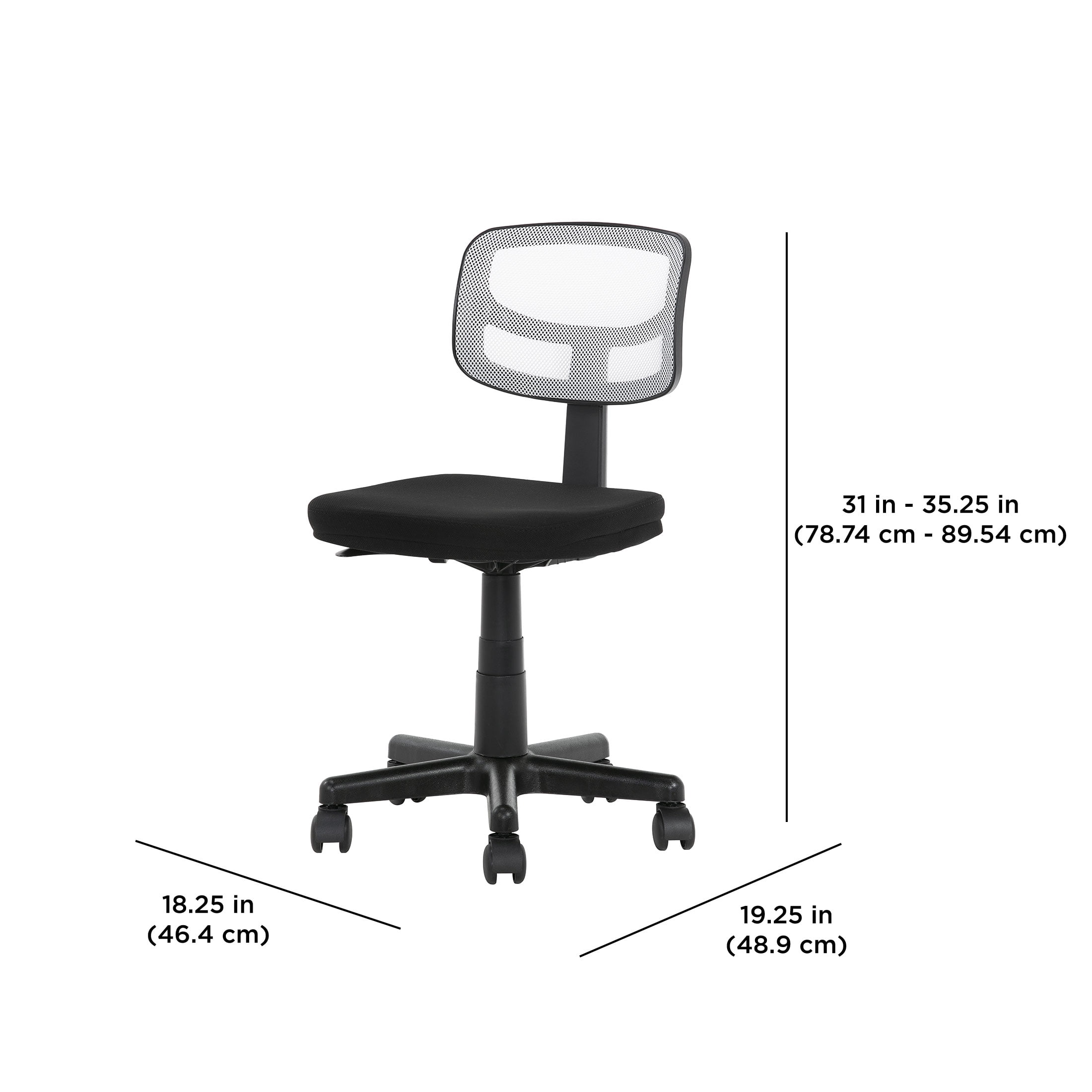 Mainstays Mesh Task Chair with Plush Padded Seat, White Mesh