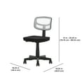 thumbnail image 6 of Mainstays Mesh Task Chair with Padded Seat, Teens and Adult, White/Black, 6 of 8