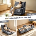 thumbnail image 3 of Centilab Adjustable Folding Sofa Couch with Pillows, 5 Position Foldable Lazy Sleeper Couch with Armrest, Multi-Functional Floor Seating for Living Room Bedroom, Single Grey, 3 of 8