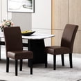 thumbnail image 6 of 2 Dark Brown Upholstered Dining Chair Group - Contemporary, Rubberwood Elegant, Legs, 6 of 7