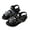 Black B, variant on Girls Sparkly Rhinestone Flower Low Heel Sandals - Grace Hook & Loop Strap Block Heel Dress Shoes with Glitter Detail for Parties & Formal Occasions