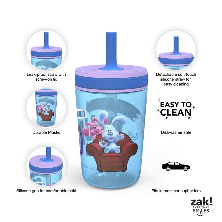 Zak! Designs Baby Shark Leak-Proof Tumbler with Flexible Straw, 15