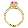 thumbnail image 4 of Aonejewelry 1.55 Ct. Ttw Diamond and Pear Shaped Pink Topaz Ring in 10K Yellow Gold, 4 of 4