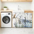thumbnail image 3 of Blue Pumpkins Fall Sink Skirt 11"Wx13"L,Dustproof Under Sink Curtain with Self Adhesive Tape,Rustic Thanksgiving Watercolor Cabinet Curtain Cover for Bathroom Vanity,RV,Kitchen Cabinet Storage Shelf, 3 of 9