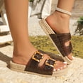 thumbnail image 2 of Women’s Clear Strap Buckle Slide Sandals, Comfortable Non-Slip Espadrille Platform Slippers for All-Day Wear, 36, 2 of 7