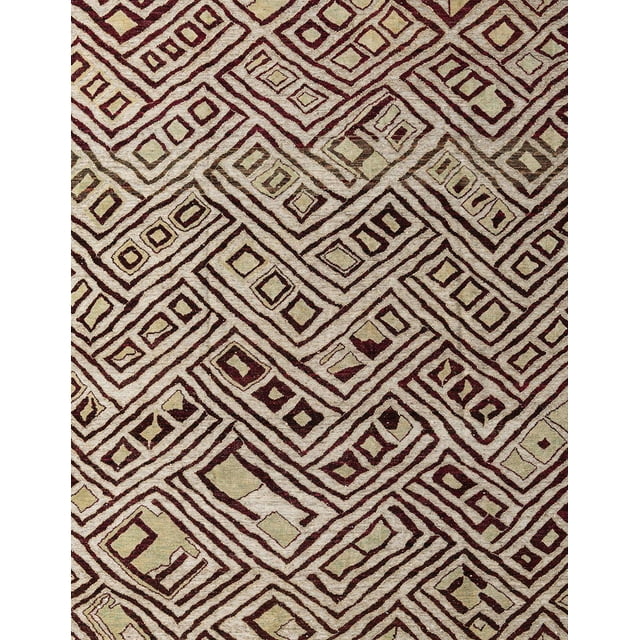 Ahgly Company Tapis d'Intérieur Rectangulaire Abstrait Rouge Brun, 2 Pieds x 5 Pieds