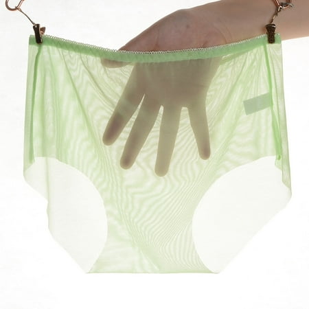 Pavied Seamless Underwear Plus Size Underwear Women s Full Transparent Crotch Low Waist Underwear Seamless Mesh Large Underwear See Through Lingerie Womens Underwear Green 3XL
